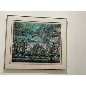 Ralph Fasanella, New York Going to Work, Screenprint, signed and numbered in pen